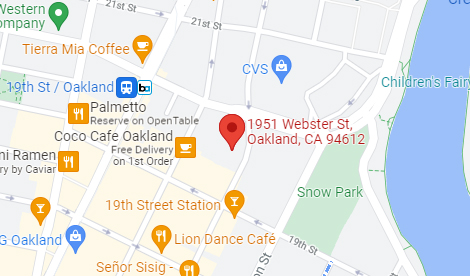 Map of Bridge Bank's Oakland Branch