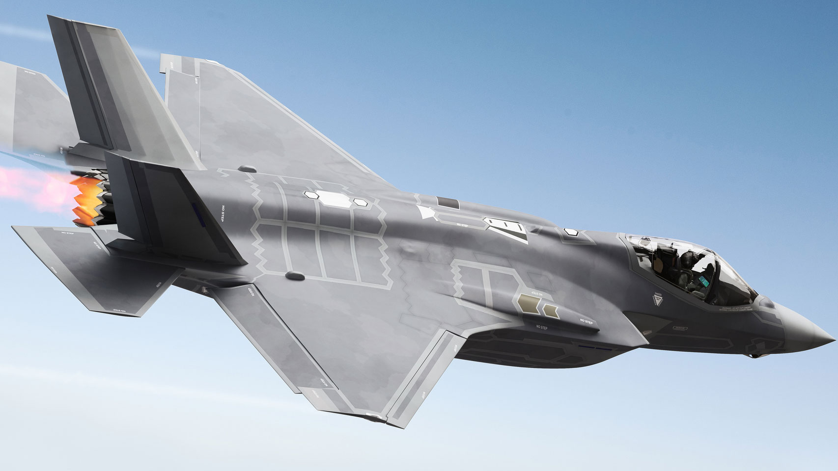 close up of jet flying in the sky