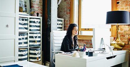 Woman at a computer