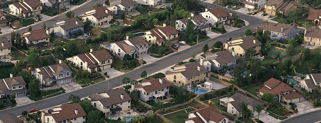 A suburban residential neighborhood