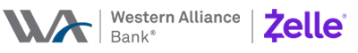 Western Alliance Bank and Zelle dual logo