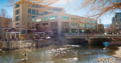 Outdoor view of business building on a sunny day