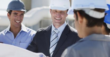 construction workers meeting