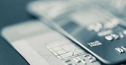 closeup view of two stacked credit cards