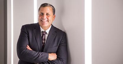Businessman smiling at the camera