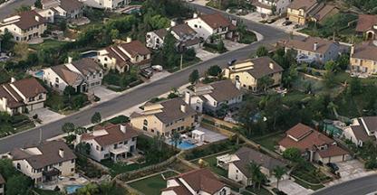 Overhead view of a neighborhood