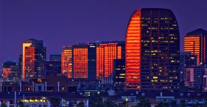 Photo of midtown Phoenix at sunset