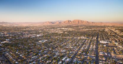 Overhead view of suburban community in Nevada