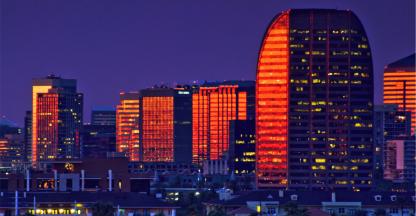 Photo of midtown Phoenix at sunset