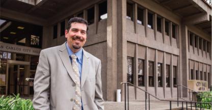 Photo of Jeff Maltbie Standing Outside San Carlos City Hall