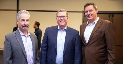 Dean of SDSU Fowler College of Business, Dan Moshavi, Torrey Pines Bank CEO, John Maguire, Dr. Christopher Thornberg