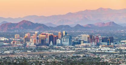 Downtown Phoenix, Arizona at sunset