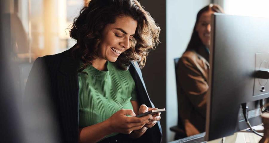 An entrepreneur opening an online bank account