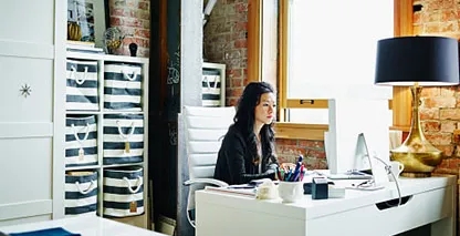 Woman at a computer