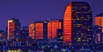 Photo of midtown Phoenix at sunset