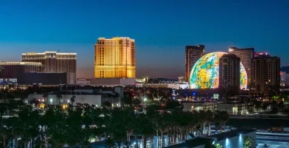 The Las Vegas city skyline