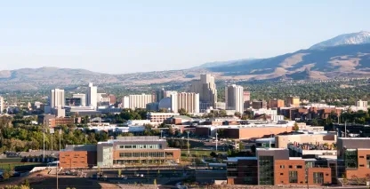 a wide view of the city of Reno, Nevada