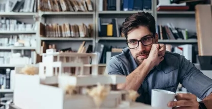 A small business owner thinking about his go-to-market strategy