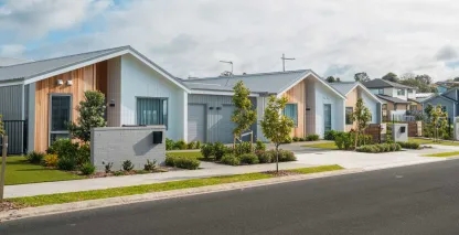 A clean and modern residential street