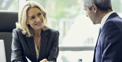 A banker meeting with a client