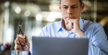 A man working on a laptop