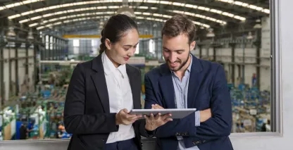 A small business banking expert meeting with a client