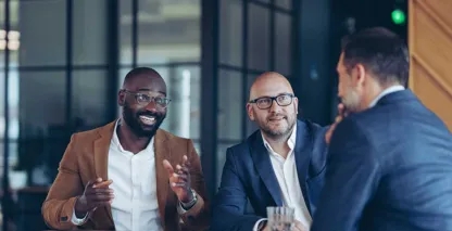 Business men talking