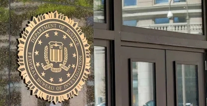 FBI logo on a building window