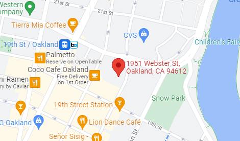 Map of Bridge Bank's Oakland Branch
