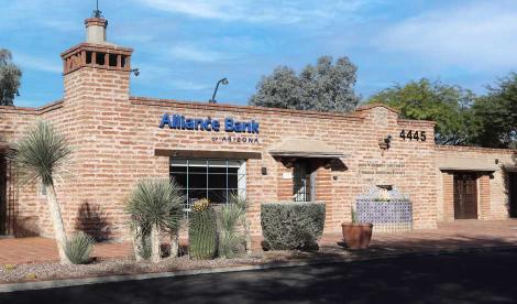 The Alliance Bank of Arizona branch location on Campbell Avenue in Tucson