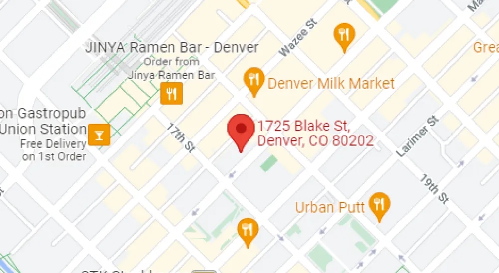 Map of Bridge Bank's Denver Loan Production Office