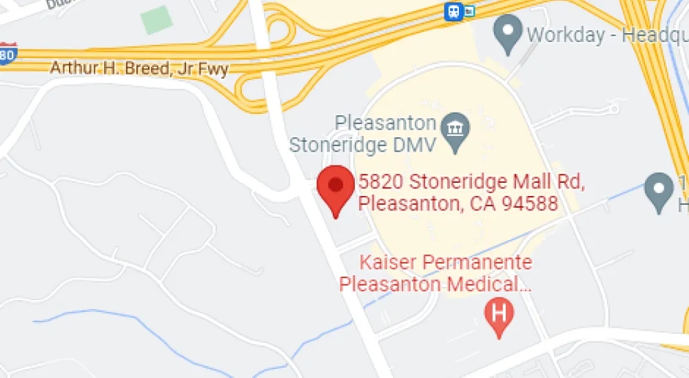 Map of Bridge Bank's East Bay Loan Production Office