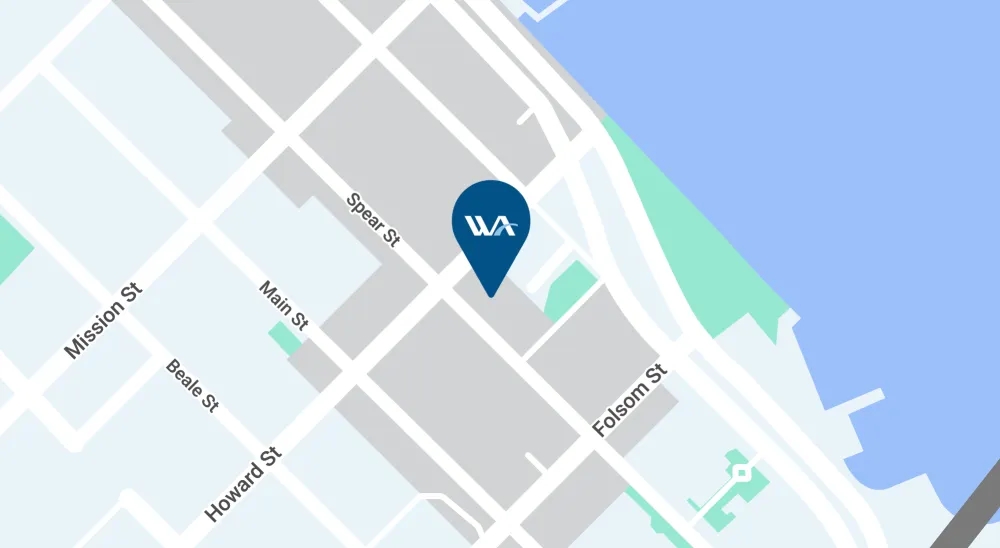 Map illustration showing the San Francisco branch off of Spear Street.