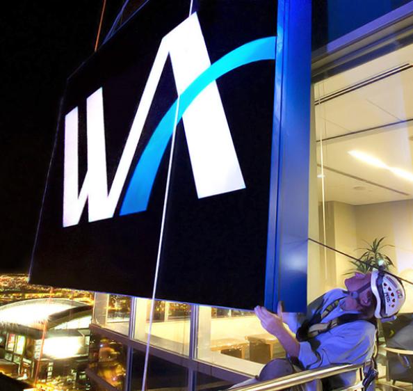 Western Alliance Bank sign going up at CityScape