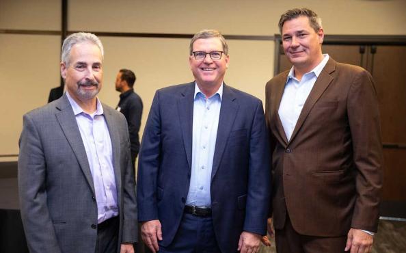 Dean of SDSU Fowler College of Business, Dan Moshavi, Torrey Pines Bank CEO, John Maguire, Dr. Christopher Thornberg