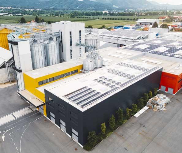 A large food production plant