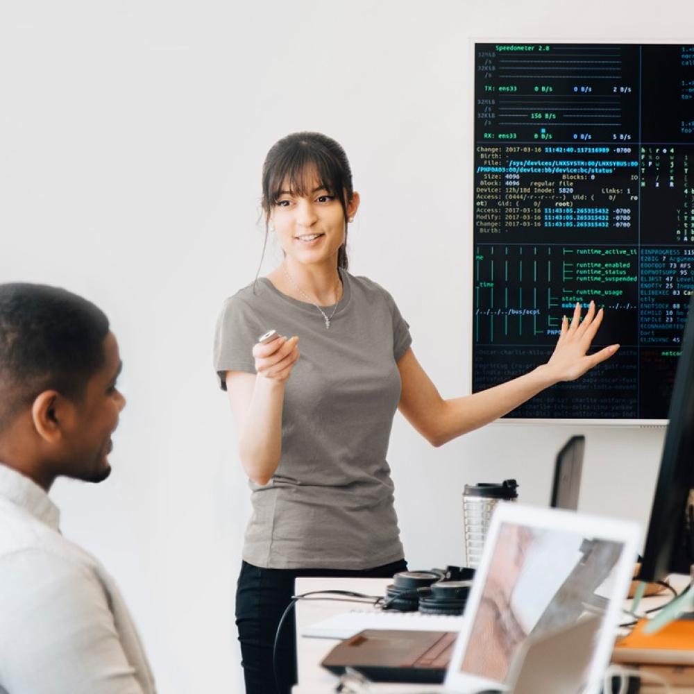 Technology Bankers working with clients