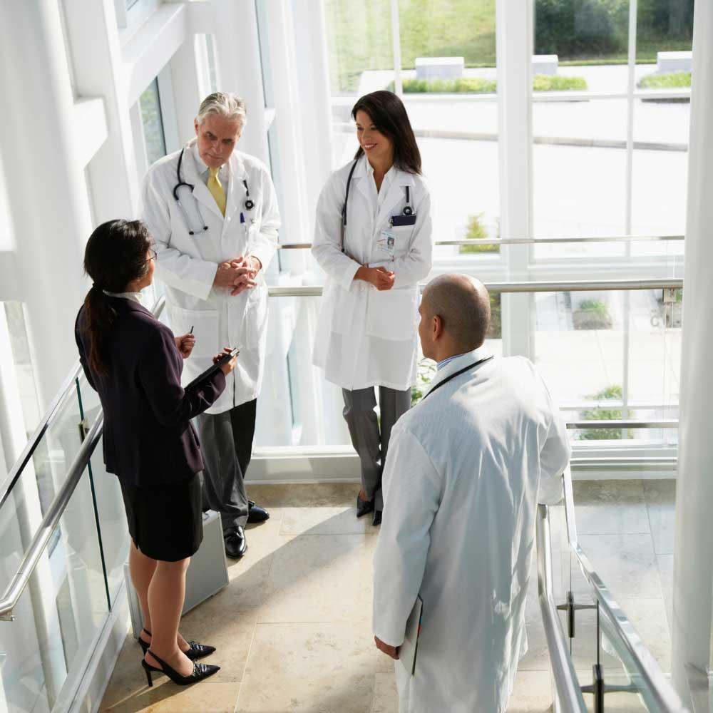 A busy doctor's office in the middle of the day